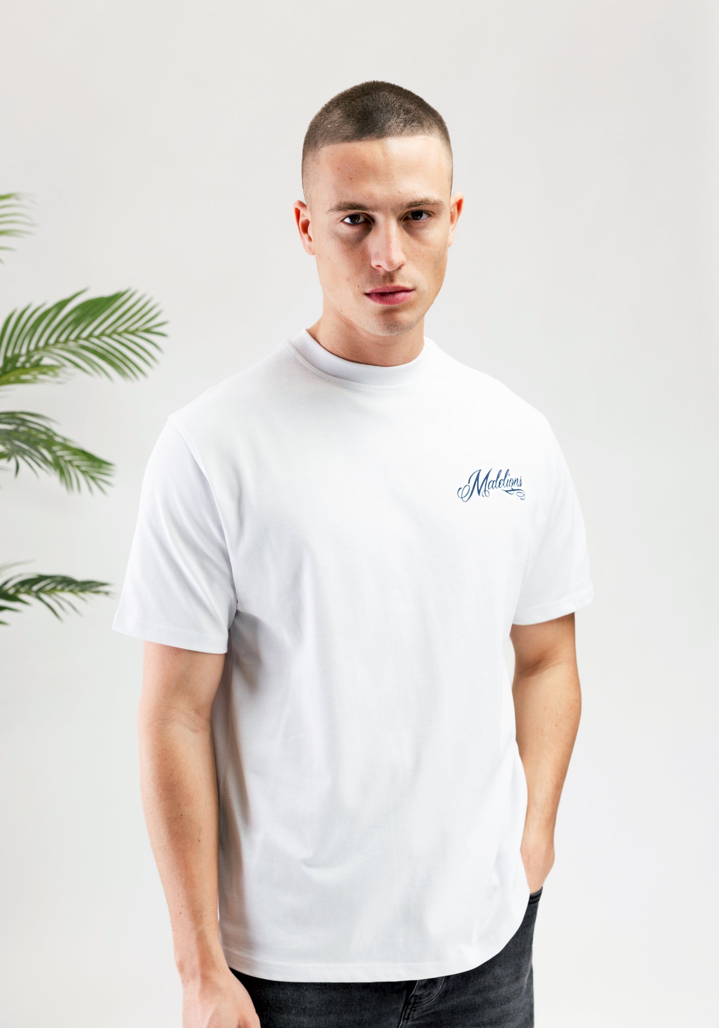 Cotton District MALELIONS PLAYING CARD T-SHIRT  WHITE