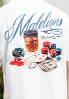 Cotton District MALELIONS PLAYING CARD T-SHIRT  WHITE