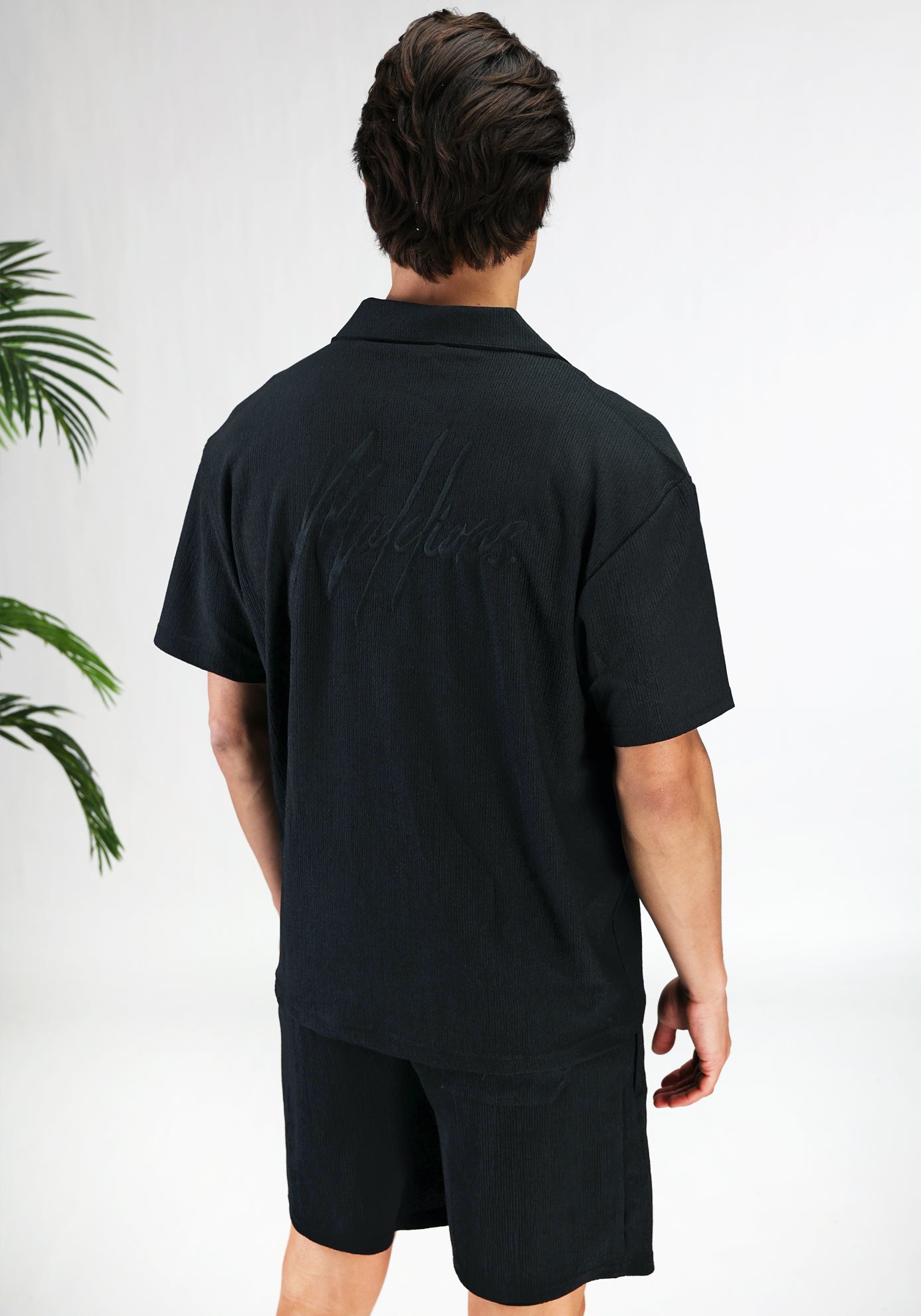 Cotton District MALELIONS SEERSUCKER SET  BLACK