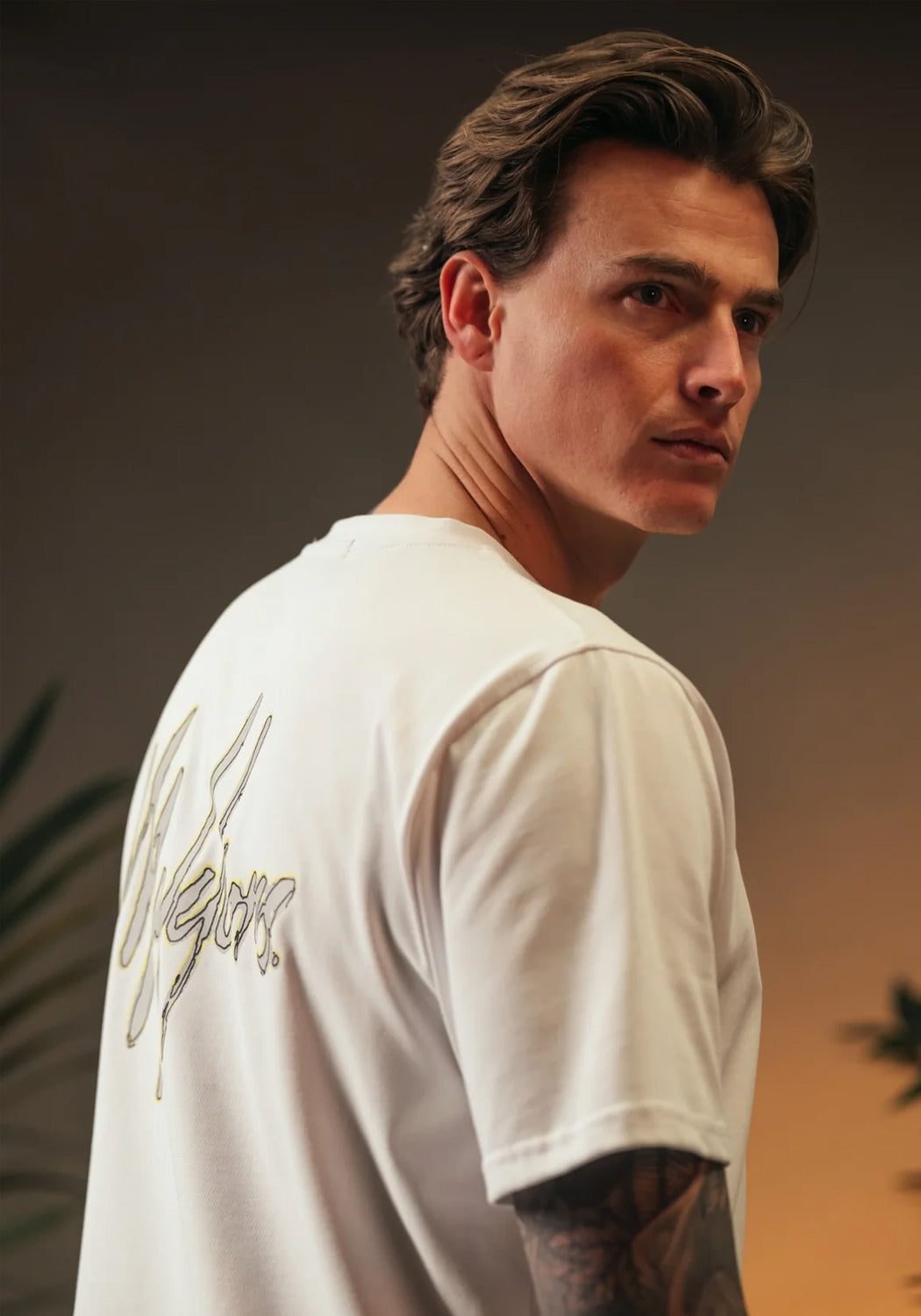 Cotton District MALELIONS SIGNATURE SKETCH T-SHIRT  WHITE