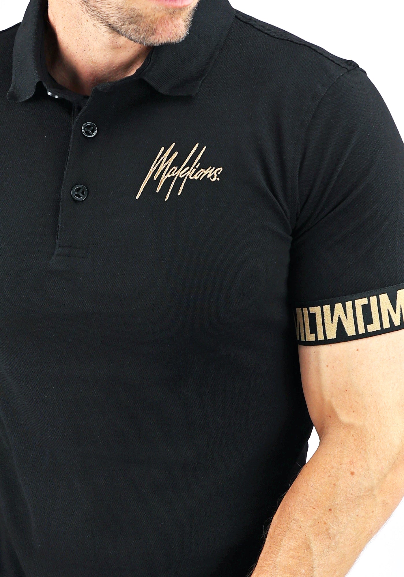 Cotton District MALELIONS VENETIAN POLO  BLACK