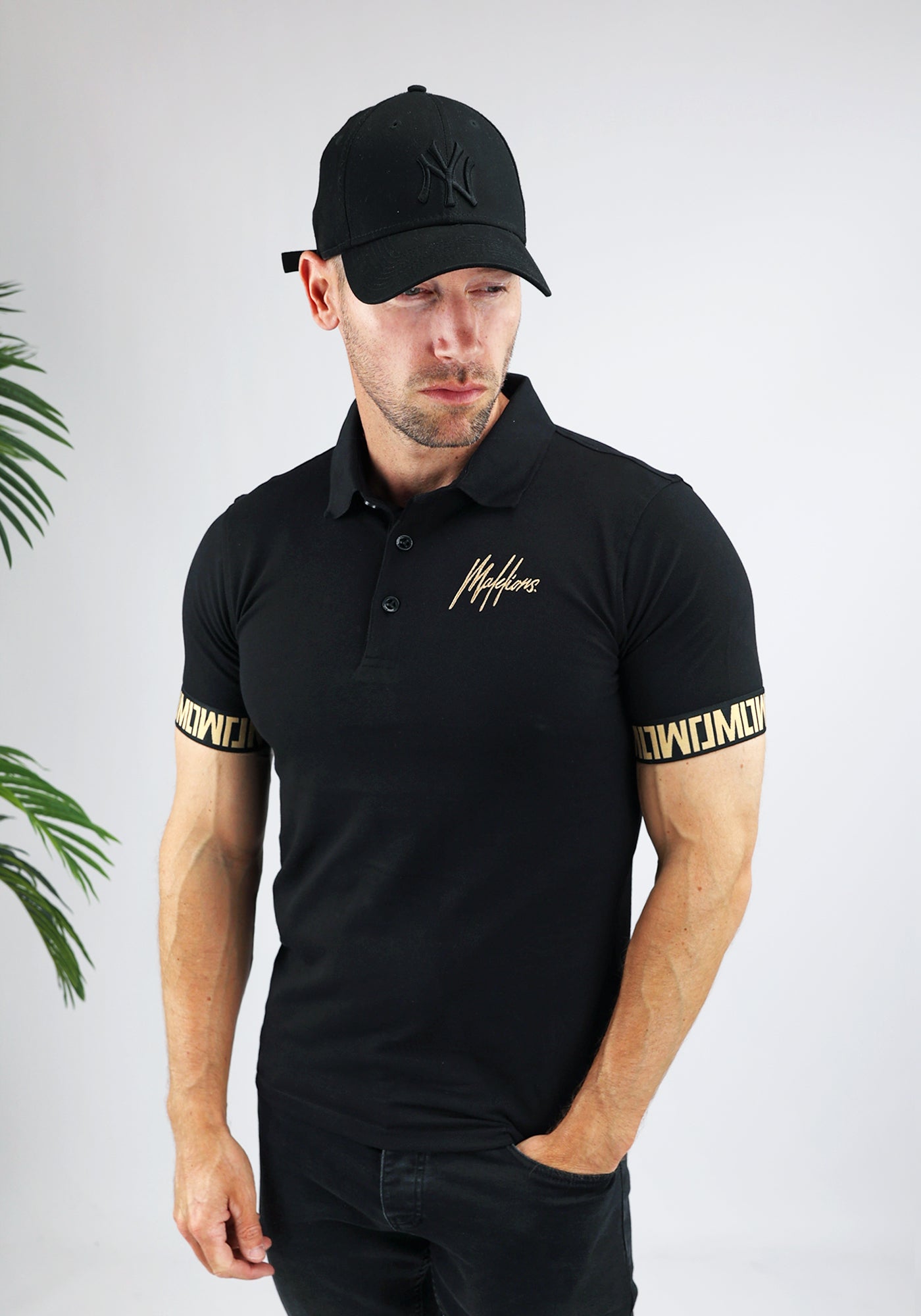 Cotton District MALELIONS VENETIAN POLO  BLACK