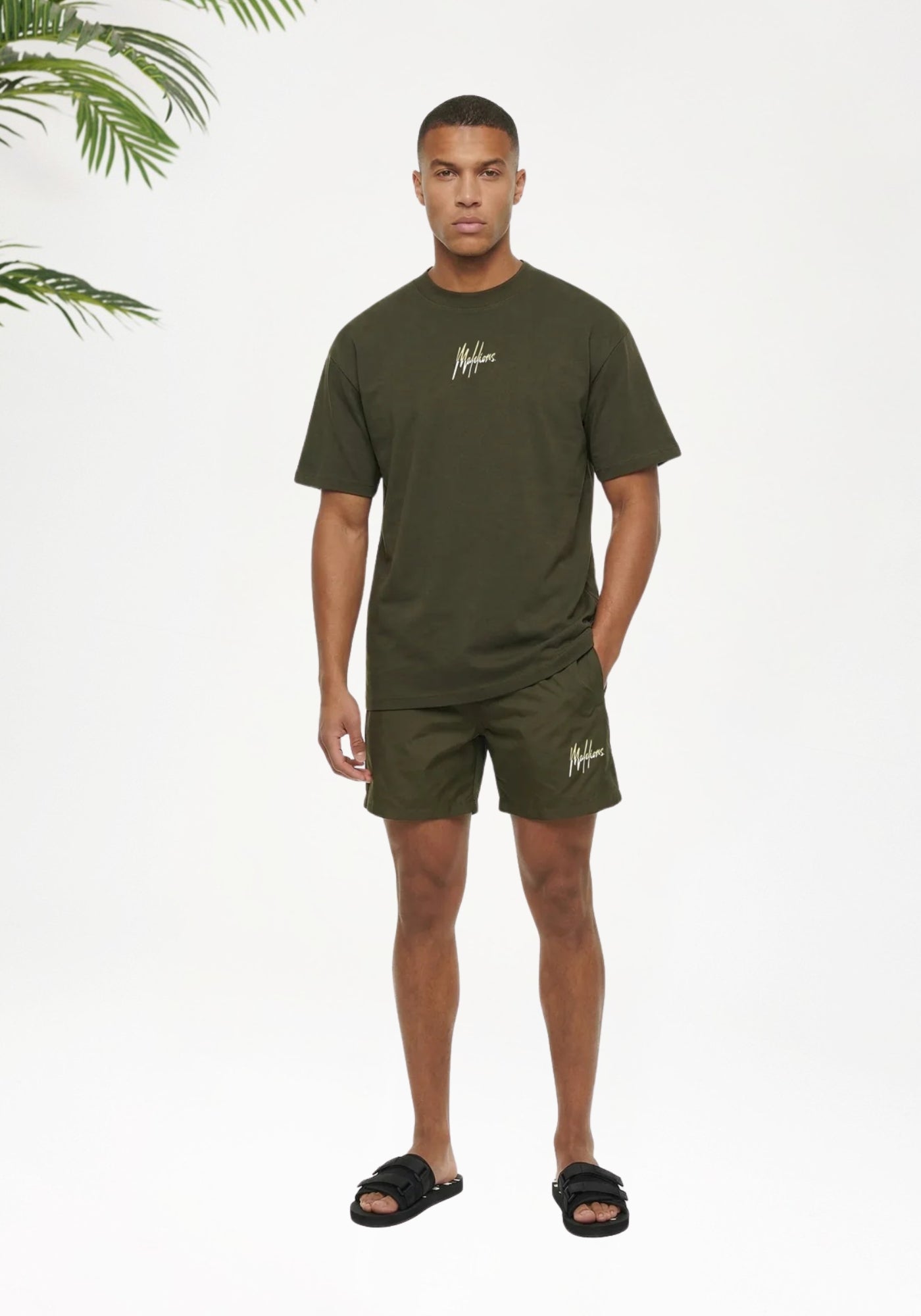 Cotton District Malelions Men Split Swim Shorts Shorts GREEN