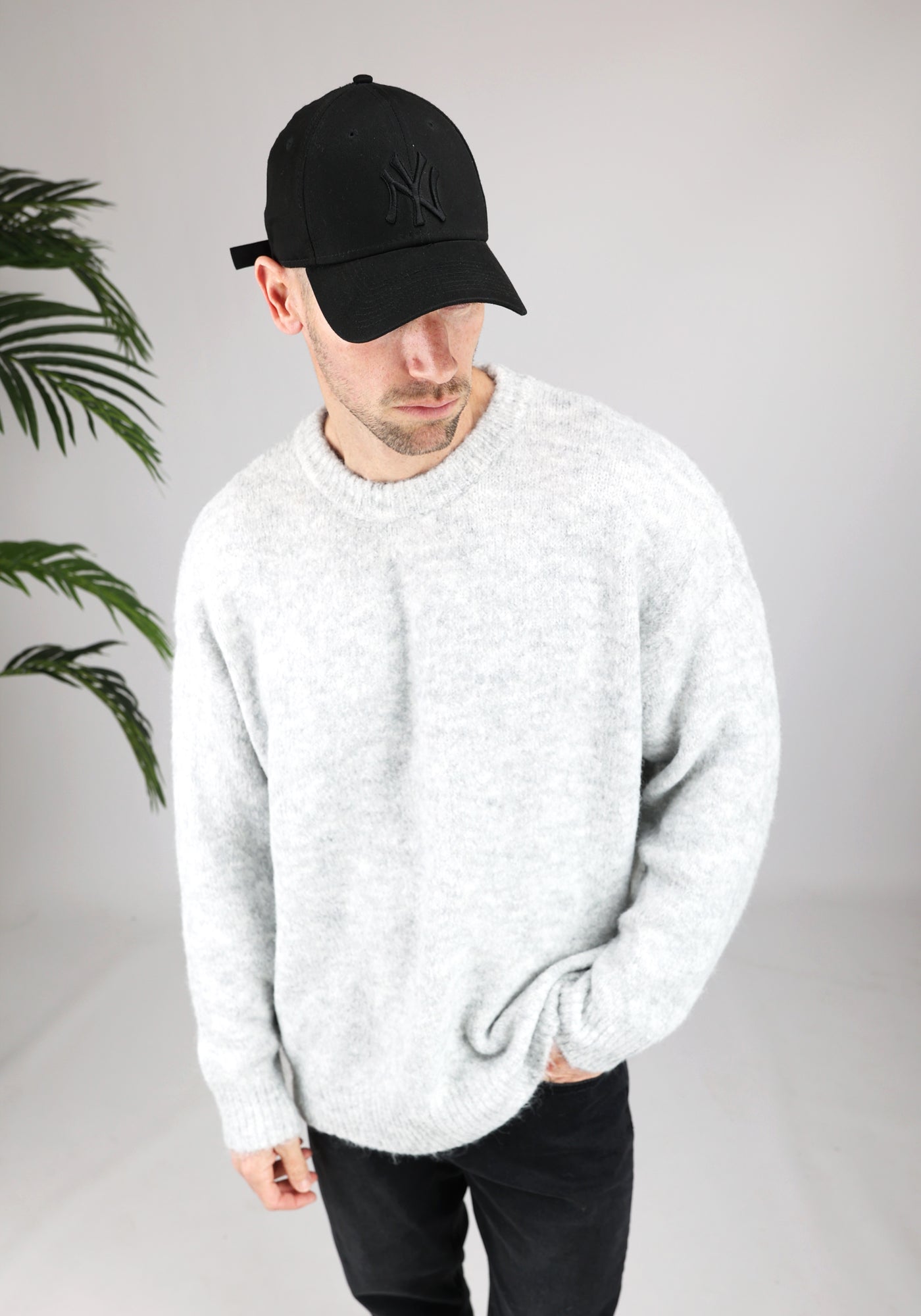 Cotton District OVERSIZED WOOL SWEATER  GREY