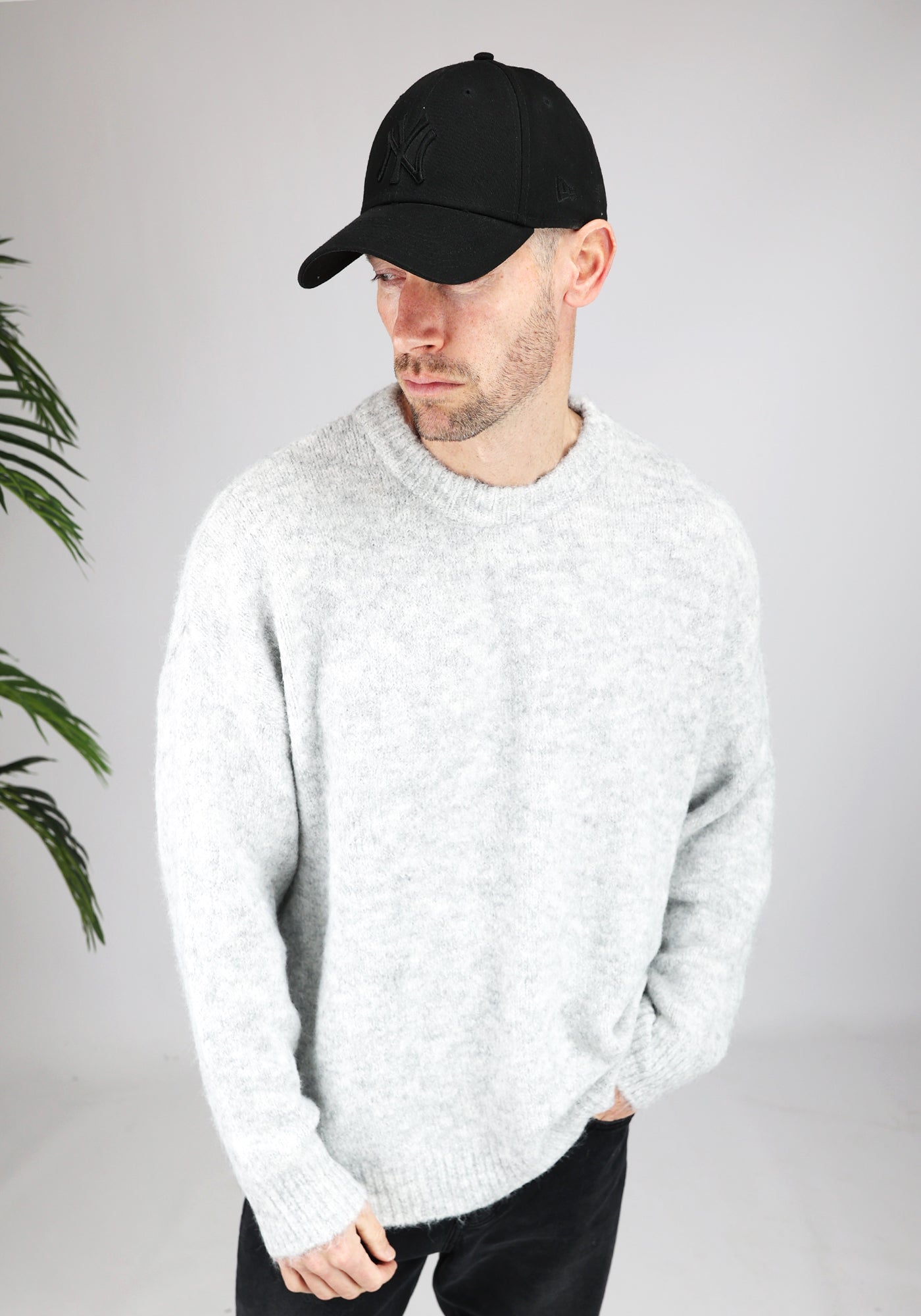 Cotton District OVERSIZED WOOL SWEATER  GREY