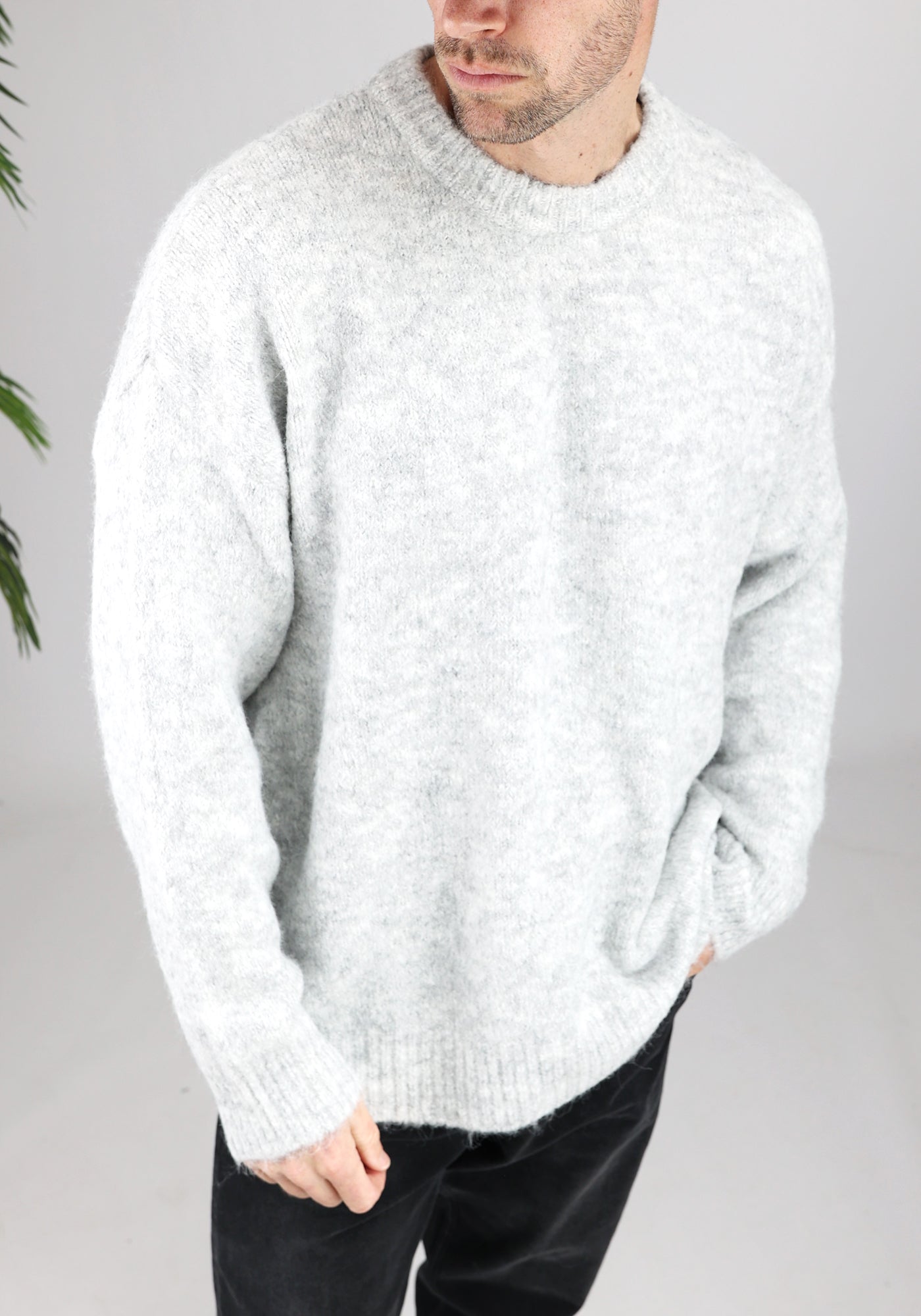 Cotton District OVERSIZED WOOL SWEATER  GREY