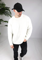 Cotton District OVERSIZED WOOL SWEATER  WHITE