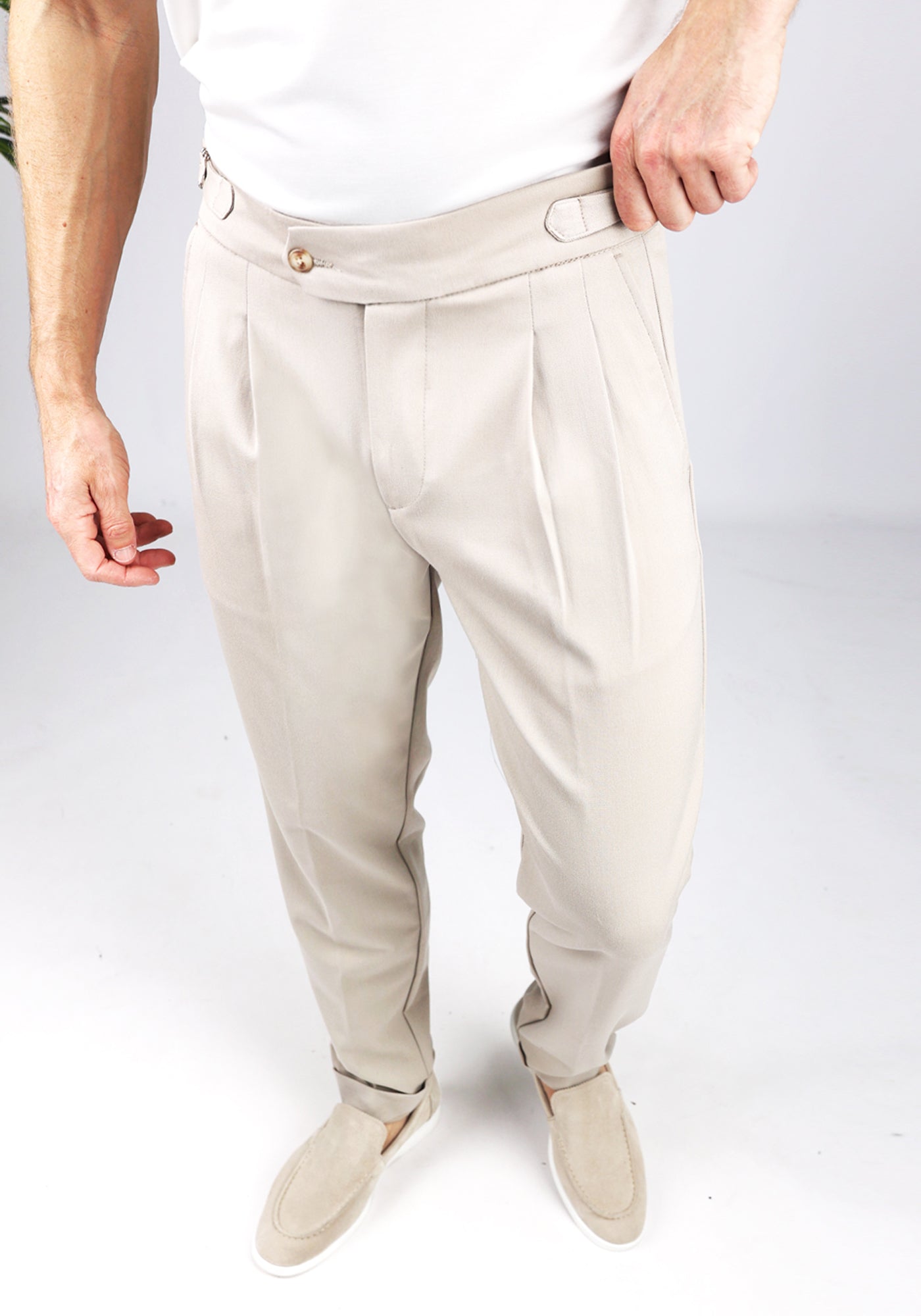 Cotton District PLEATED CHINO  BEIGE