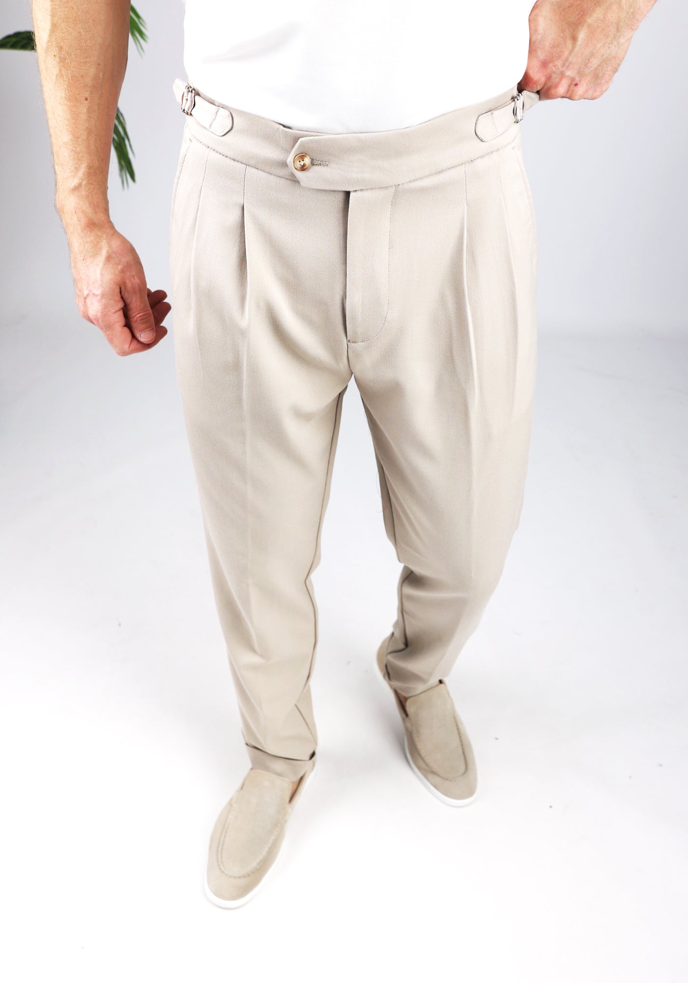 Cotton District PLEATED CHINO  BEIGE