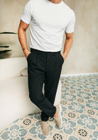 Cotton District PLEATED CHINO  BLACK