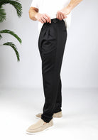 Cotton District PLEATED CHINO  BLACK