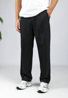 Cotton District PLEATED TWILL CHINO  BLACK