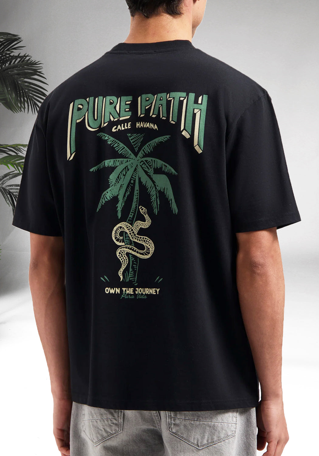 Cotton District PURE PATH CALLE HAVANA T-SHIRT  BLACK