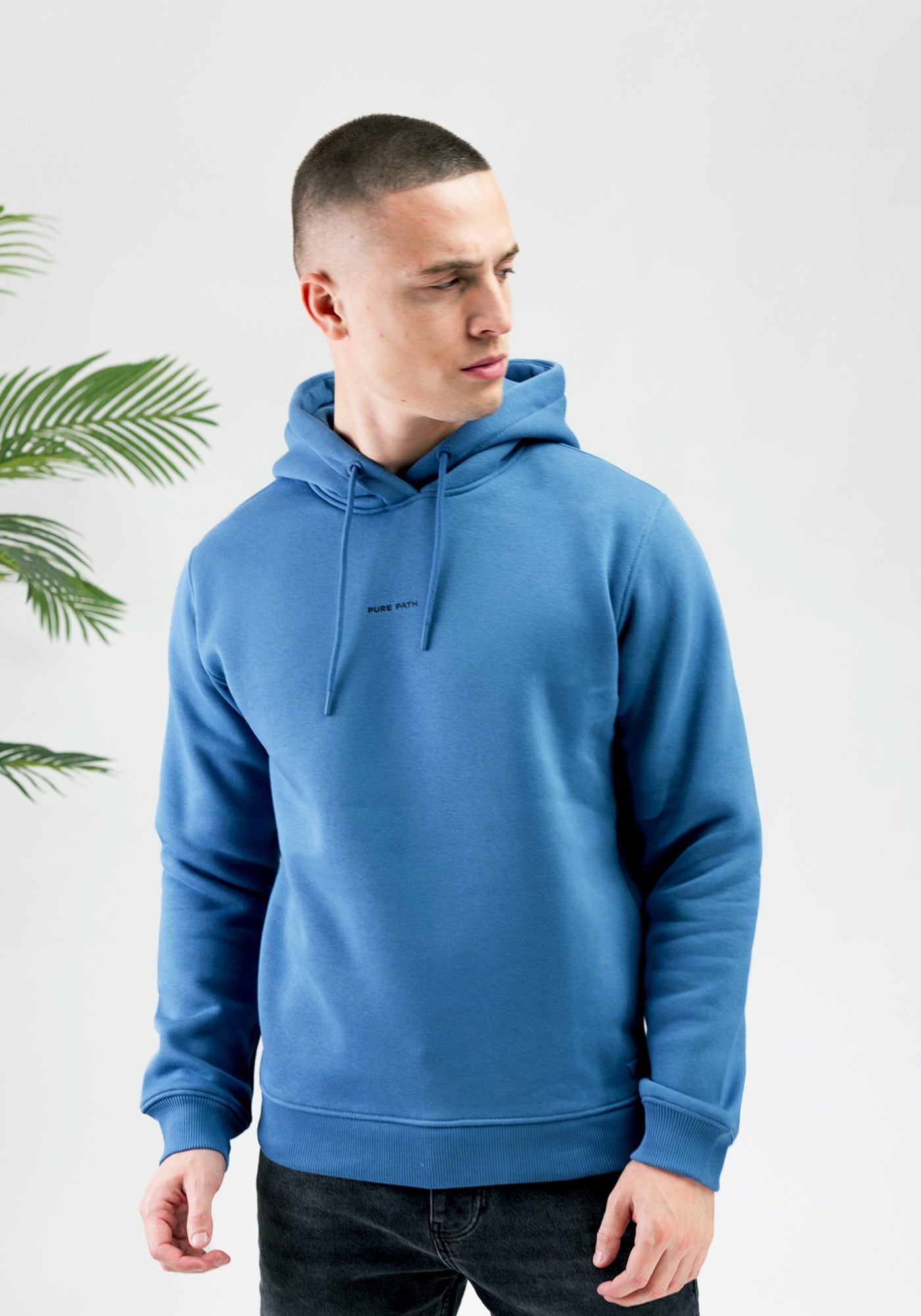 Cotton District PURE PATH ESSENTIAL HOODIE  BLUE