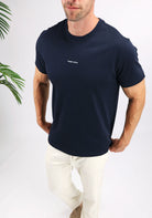 Cotton District PURE PATH ESSENTIAL LOGO T-SHIRT  NAVY