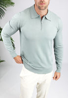 Cotton District PURE PATH HALF ZIP KNITWEAR POLO  ARMY GREEN