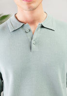 Cotton District PURE PATH HEAVY KNIT POLO Sweaters ARMY GREEN