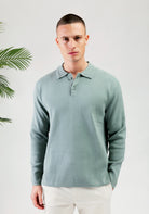 Cotton District PURE PATH HEAVY KNIT POLO Sweaters ARMY GREEN