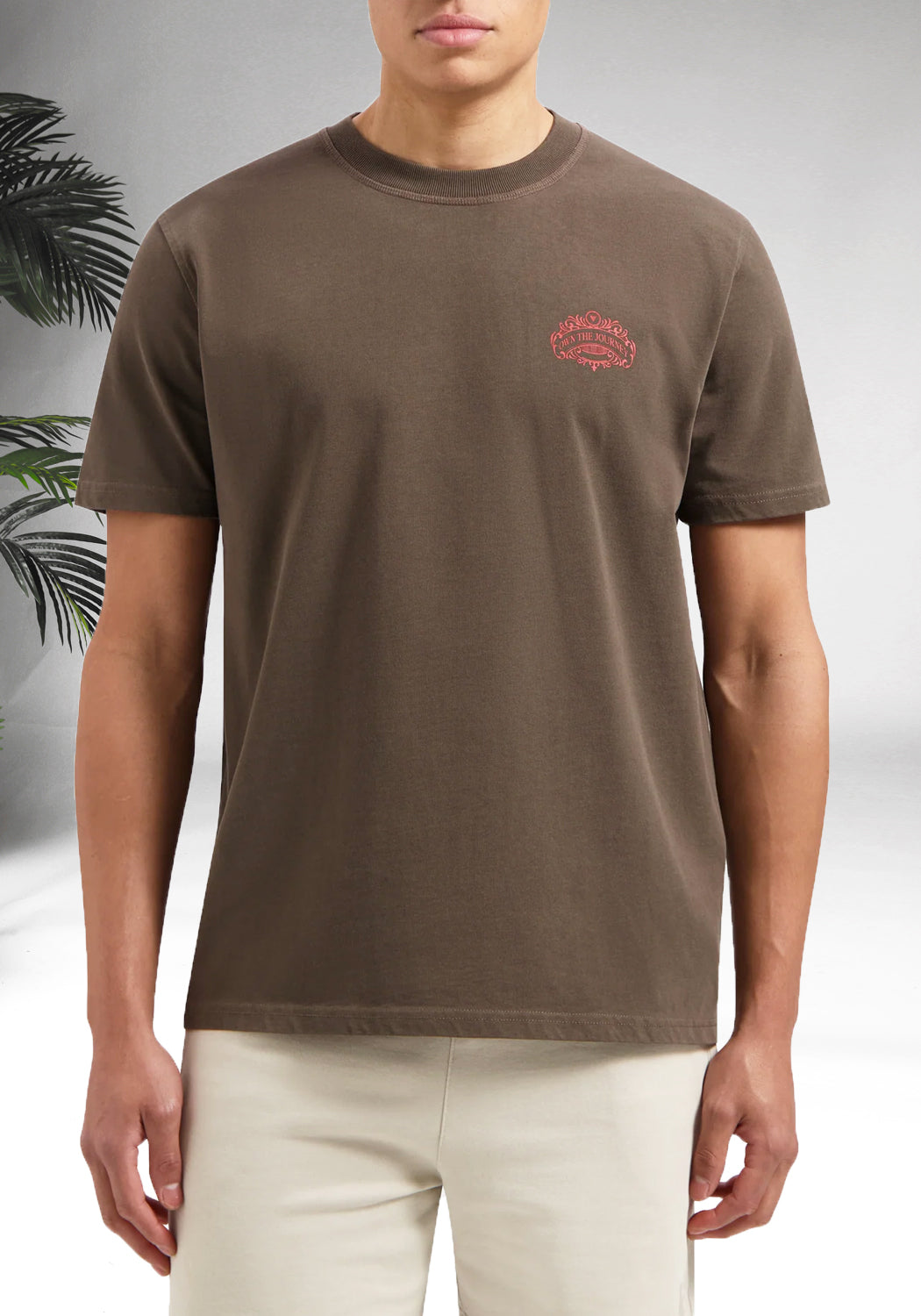 Cotton District PURE PATH LATIN SPIRIT T-SHIRT  BROWN