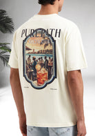 Cotton District PURE PATH SOCIAL CLUB T-SHIRT  ECRU