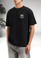 Cotton District PURE PATH STITCHED PARADISE T-SHIRT  BLACK