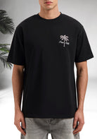 Cotton District PURE PATH STITCHED PARADISE T-SHIRT  BLACK