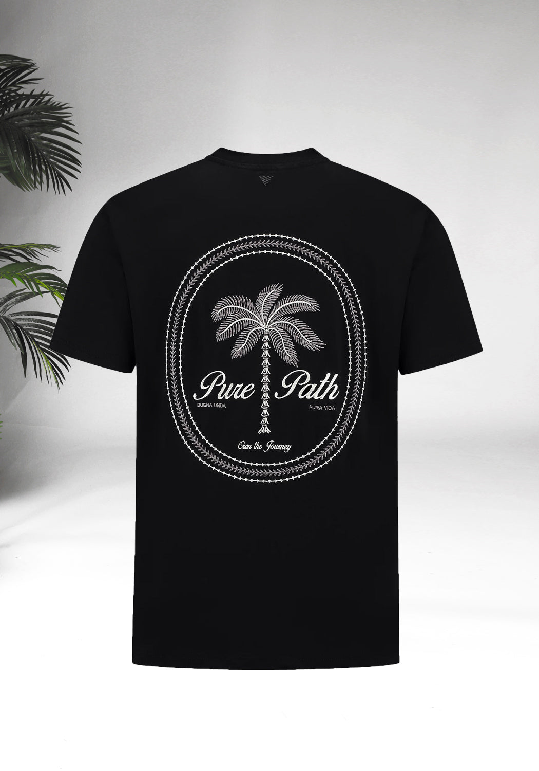 Cotton District PURE PATH STITCHED PARADISE T-SHIRT  BLACK