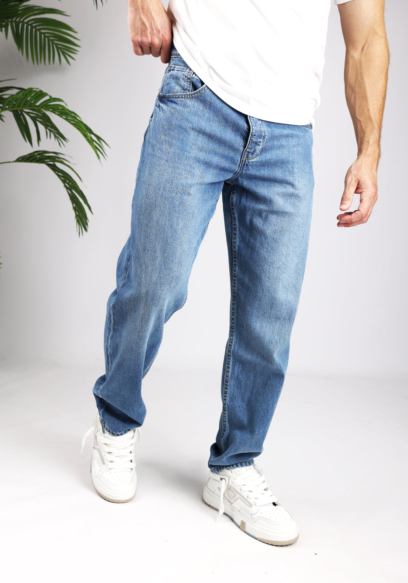 Cotton District PURE PATH THE AIDEN JEANS  MID BLUE