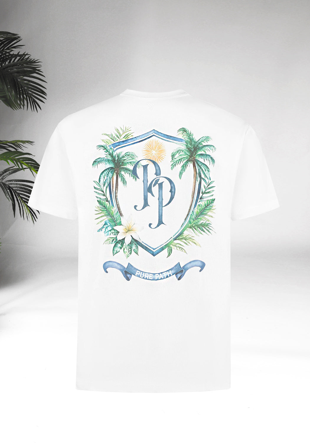 Cotton District PURE PATH – TROPICAL CREST T-SHIRT T-Shirts WHITE