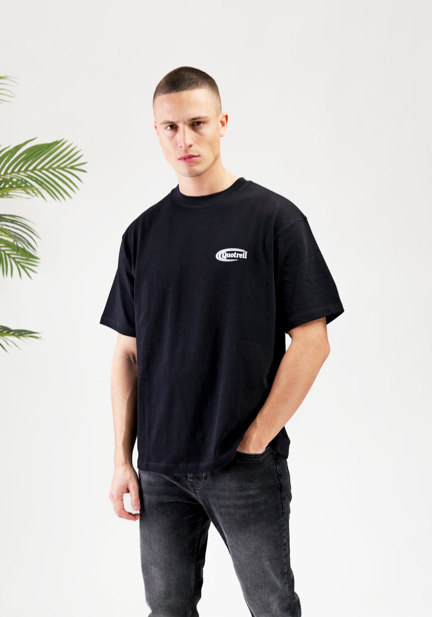 Cotton District QUOTRELL CRUISER T-SHIRT  BLACK