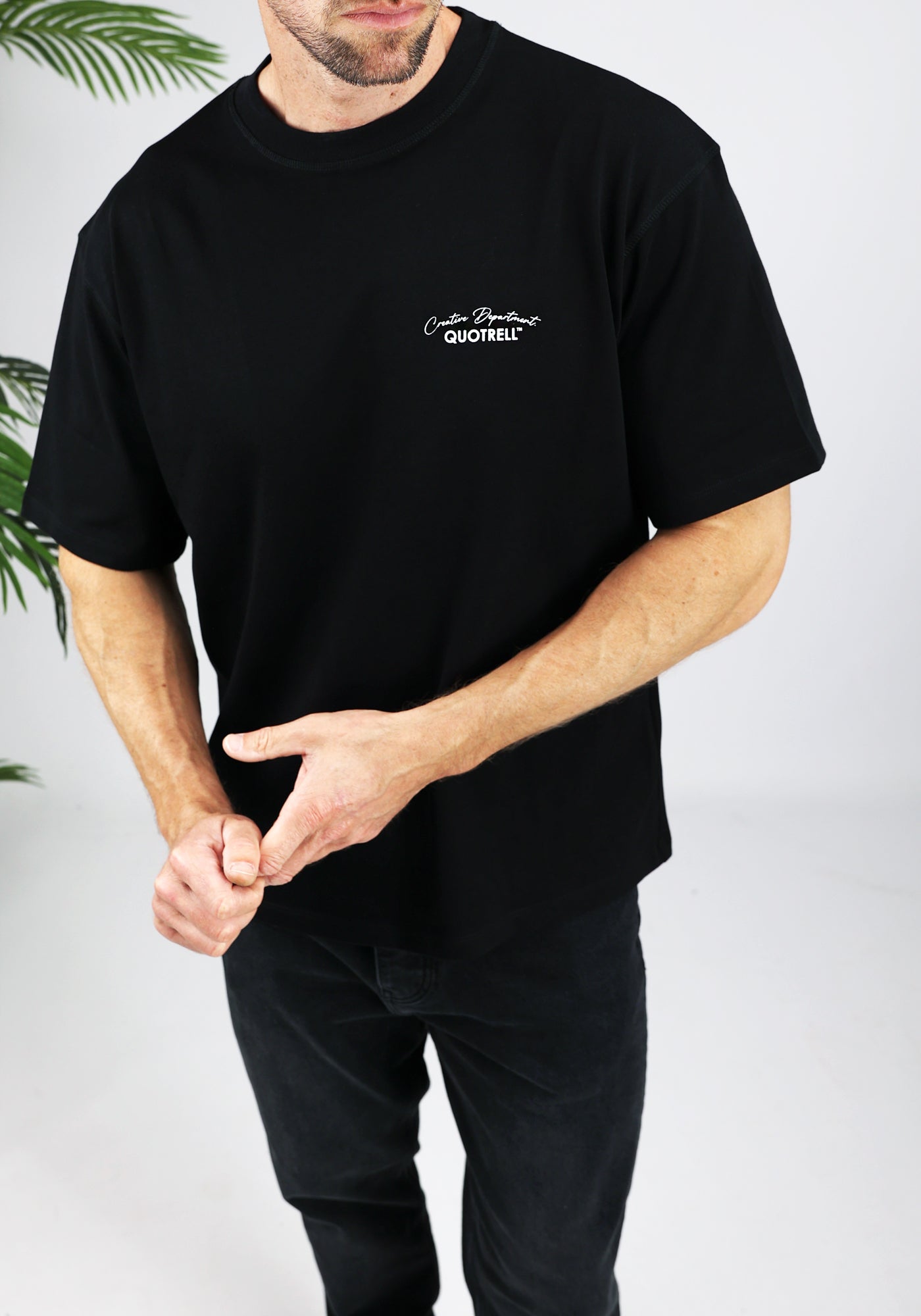 Cotton District QUOTRELL DEPARTMENT T-SHIRT  BLACK
