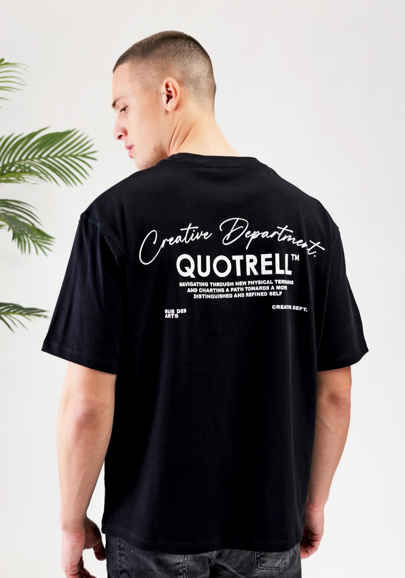 Cotton District QUOTRELL DEPARTMENT T-SHIRT  BLACK
