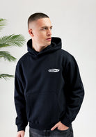 Cotton District QUOTRELL EMBLEM HOODIE  BLACK