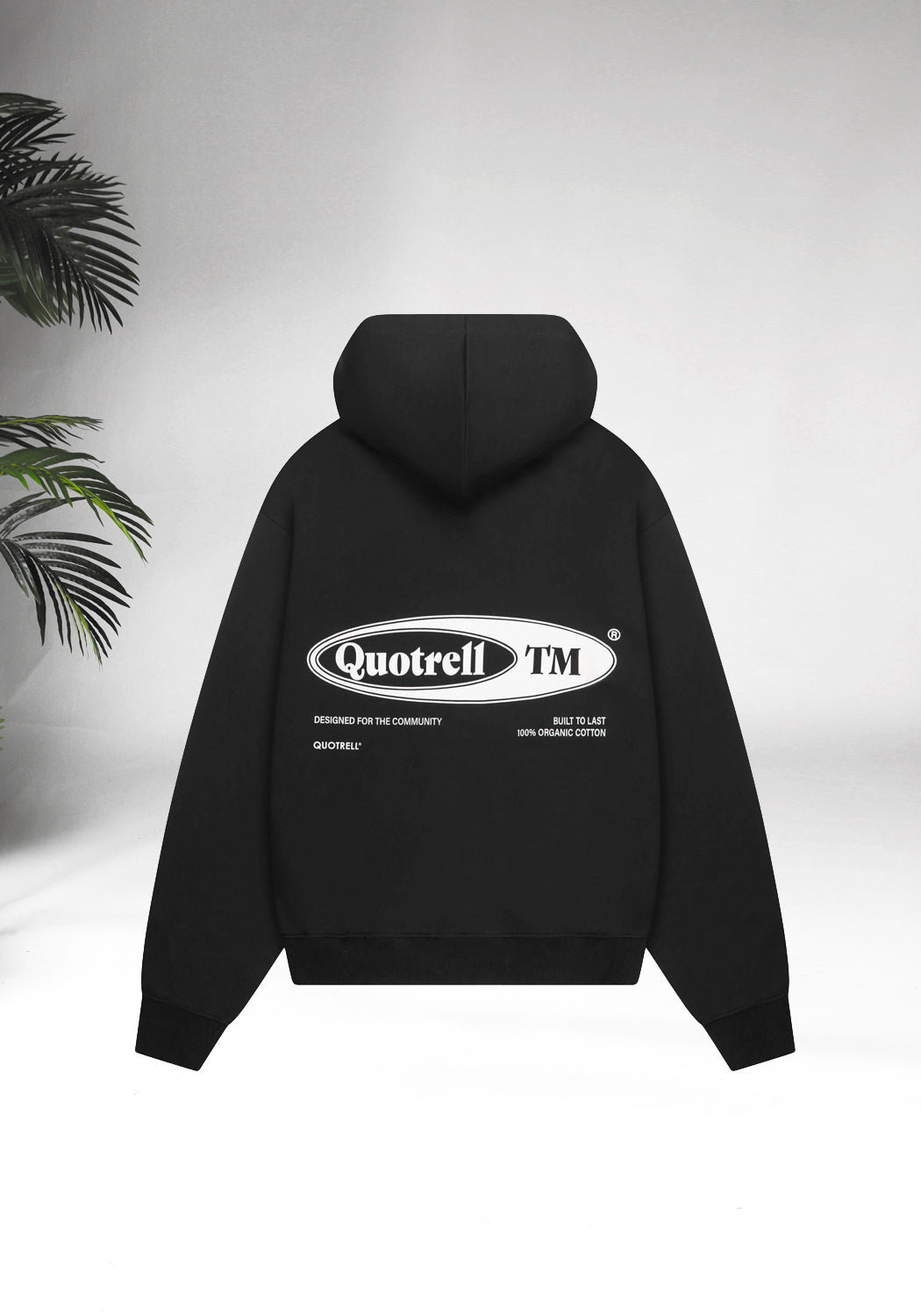 Cotton District QUOTRELL EMBLEM HOODIE  BLACK