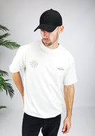 Cotton District QUOTRELL INSIGNIA T-SHIRT  ECRU