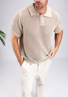 Cotton District RELAX KNIT POLO Polo's BEIGE