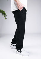 Cotton District RIBBED JOGGER  BLACK