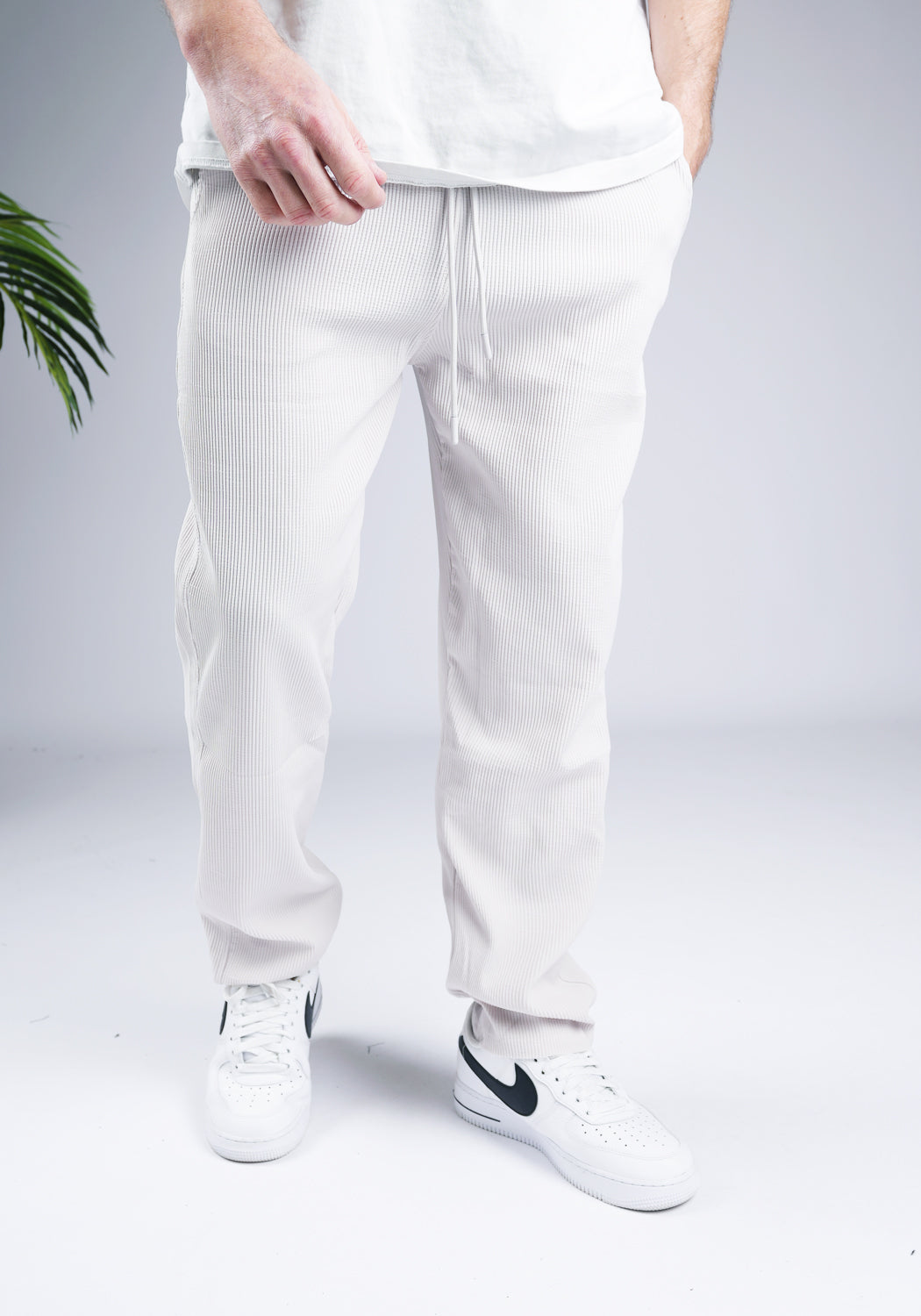 Cotton District RIBBED JOGGER  GREY