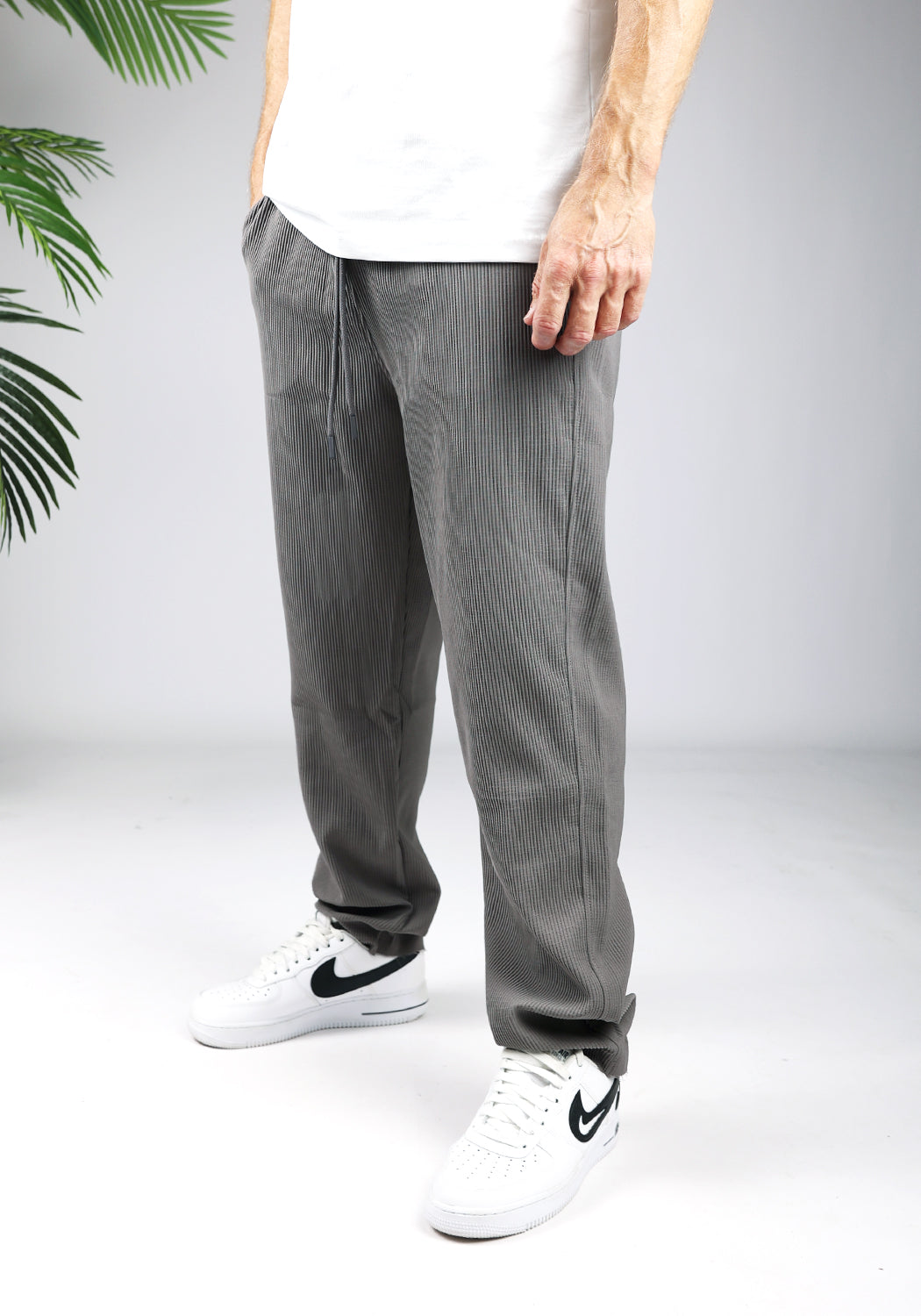 Cotton District RIBBED JOGGER  STONE
