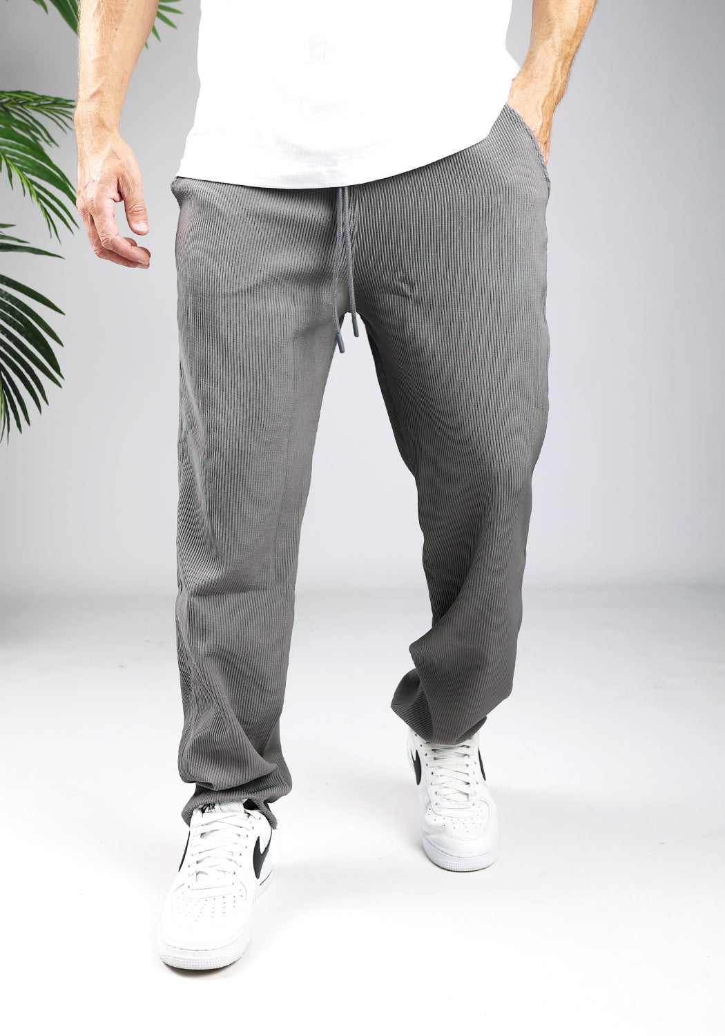 Cotton District RIBBED JOGGER  STONE