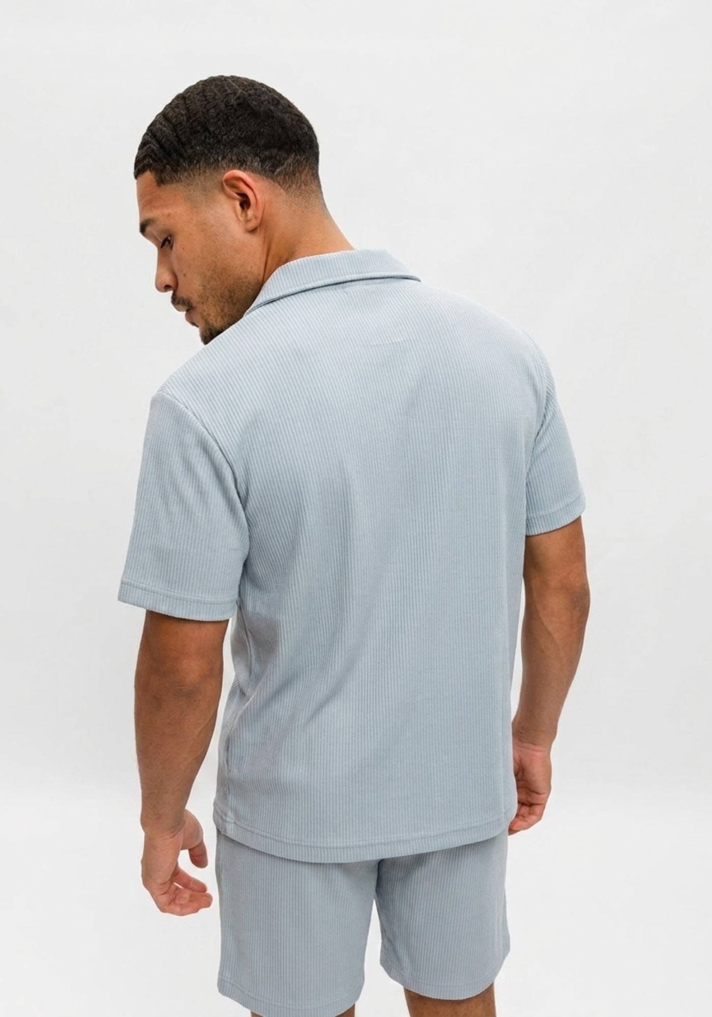 Cotton District RIBBED SUMMER SET  WASHED BLUE