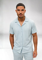 Cotton District RIBBED SUMMER SET  WASHED BLUE