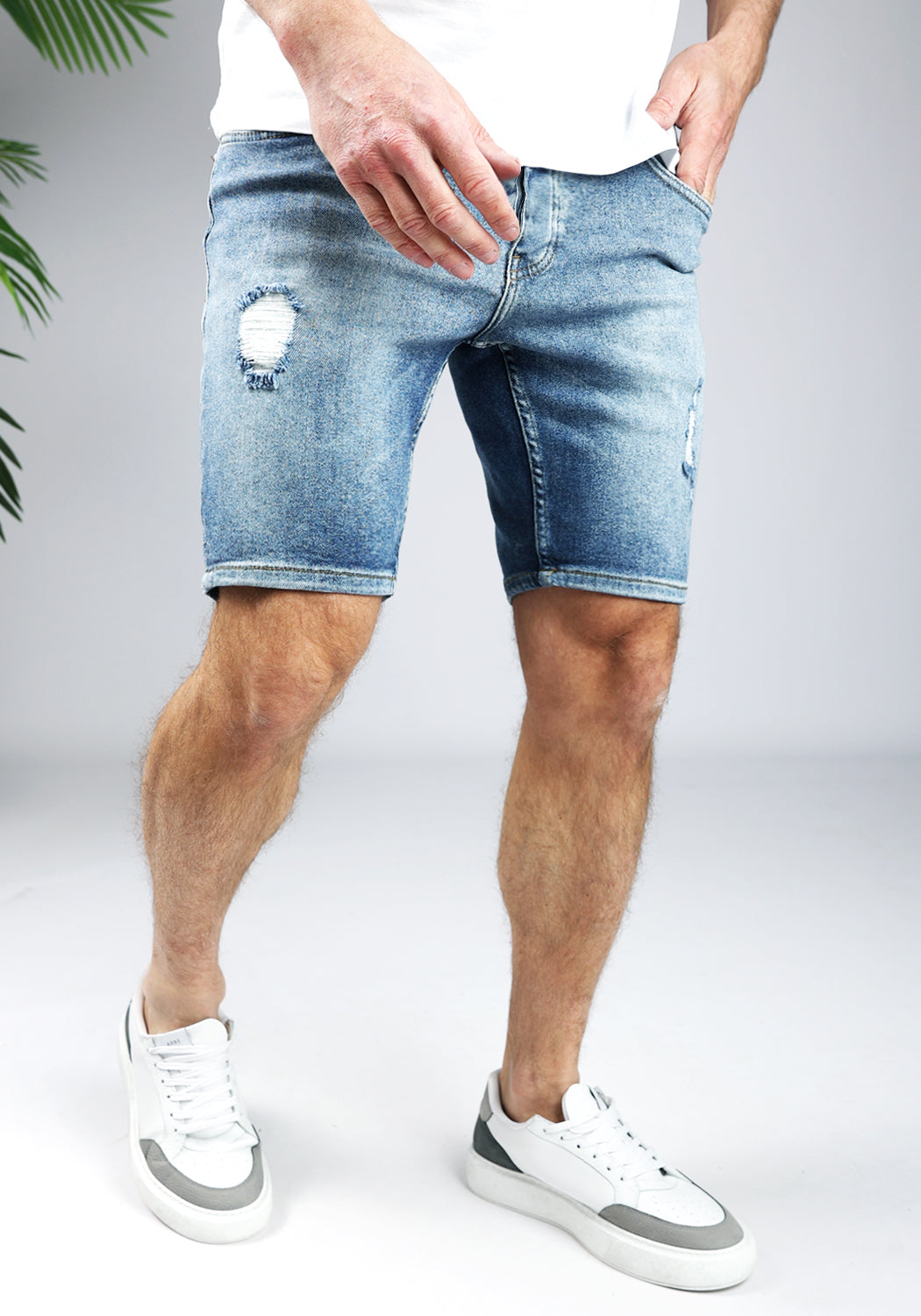 Cotton District RUSH DENIM SHORTS  BLUE