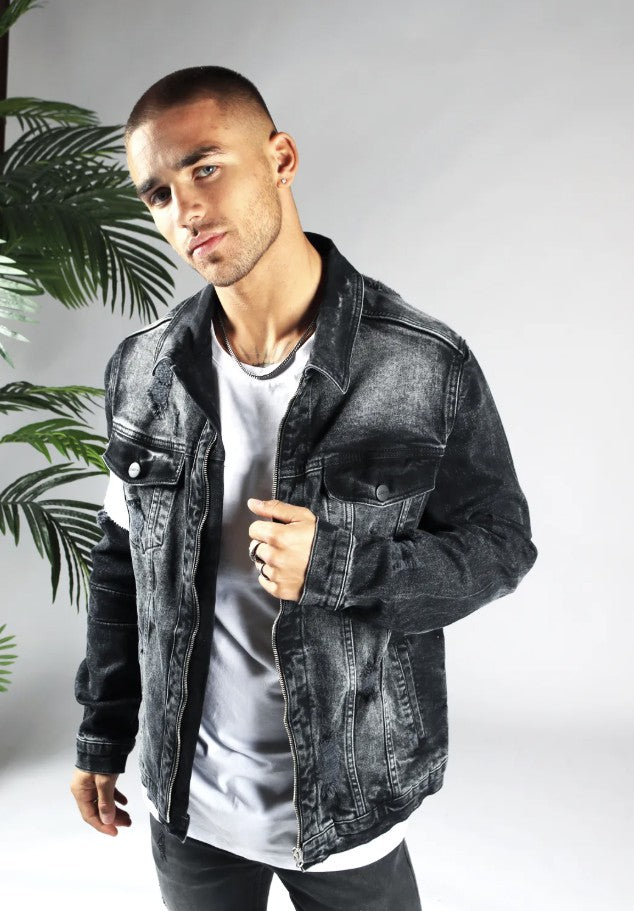 Cotton District SIGNATURE DENIM JACKET  BLACK
