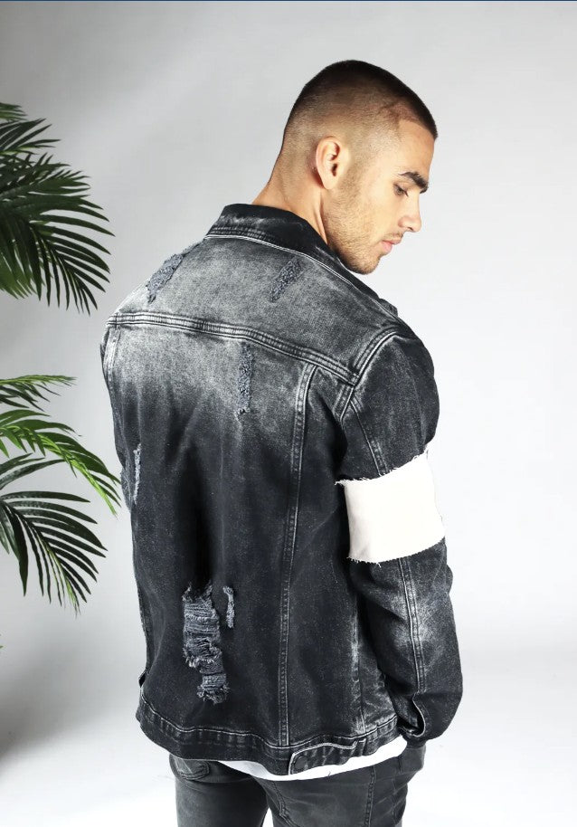 Cotton District SIGNATURE DENIM JACKET  BLACK