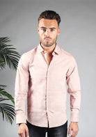 Cotton District SLIMFIT OVERHEMD T-Shirts PINK