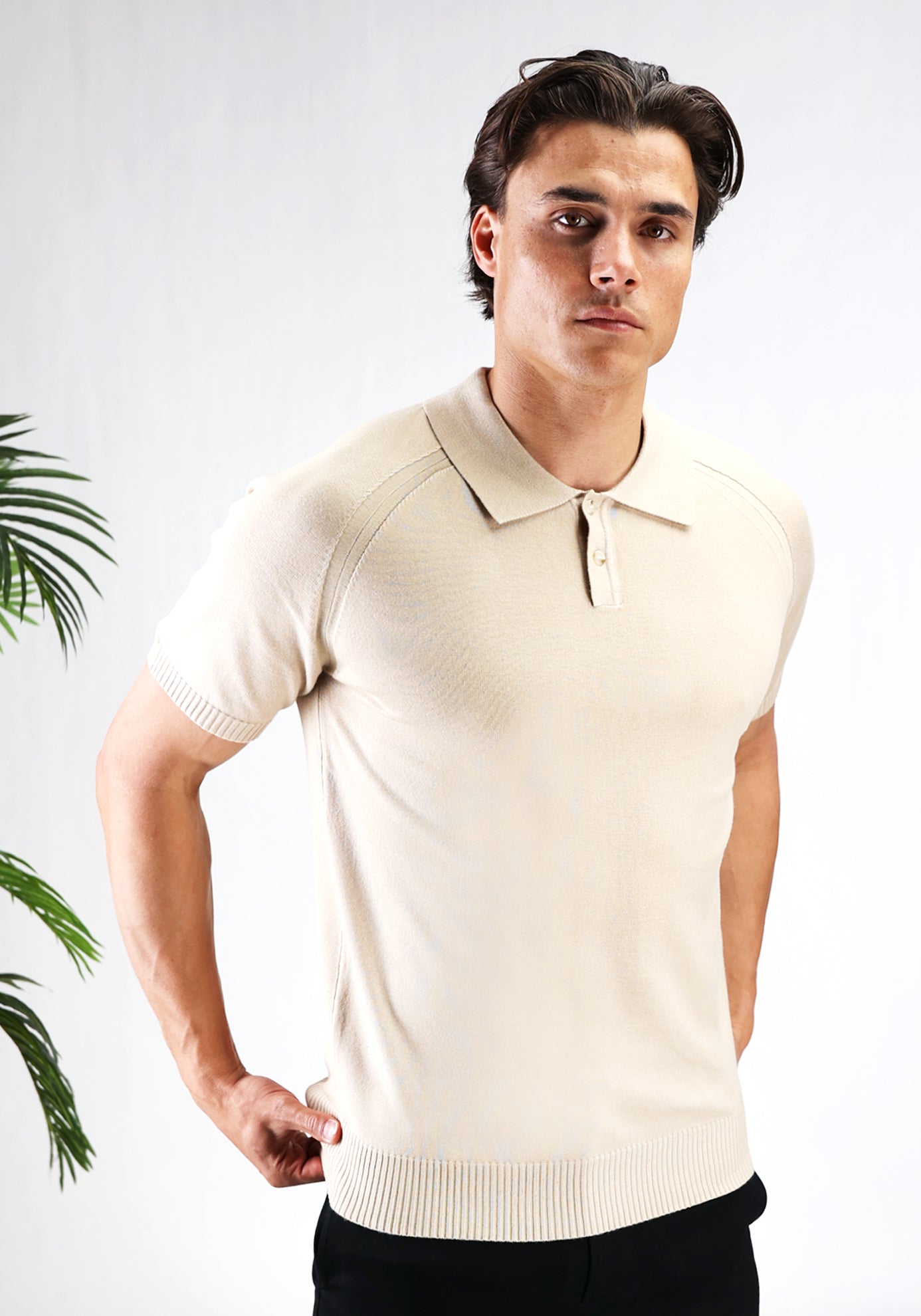 Cotton District SOFT BUTTON POLO  BEIGE