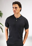 Cotton District SOFT BUTTON POLO  BLACK