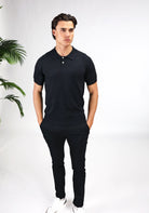 Cotton District SOFT BUTTON POLO  BLACK