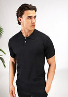 Cotton District SOFT BUTTON POLO  BLACK